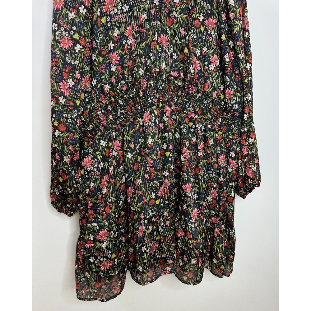 NEW Old Navy Waist-Defined Floral Shine Mini Dress Multi Shimmer Plus Size XXL - Picture 6 of 13